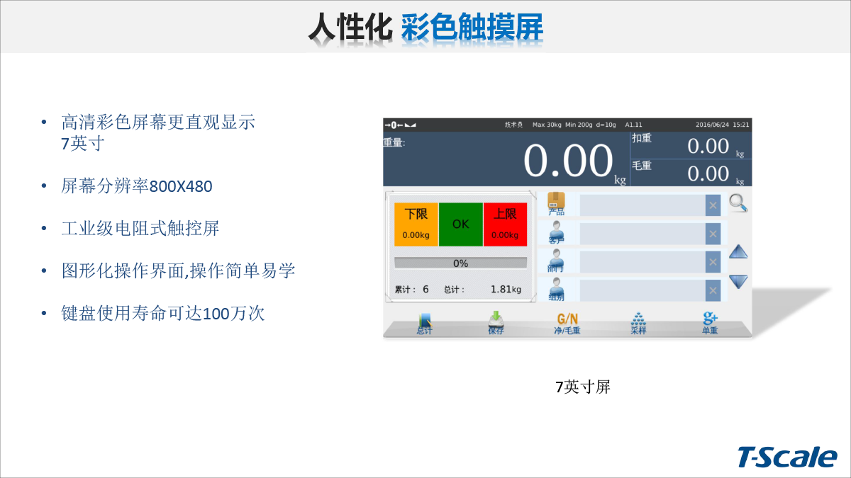 臺衡 T7-40 打印儀表功能介紹